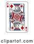 Vector Illustration of Playing Card King of Diamonds Red Blue and Black by AtStockIllustration