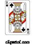Vector Illustration of Playing Card King of Spades Red Yellow and Black by AtStockIllustration