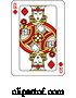 Vector Illustration of Playing Card Queen Diamonds Red Yellow and Black by AtStockIllustration