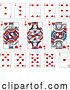 Vector Illustration of Playing Cards Hearts Red Blue and Black by AtStockIllustration