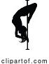 Vector Illustration of Pole Dancer Lady Silhouette by AtStockIllustration