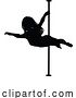 Vector Illustration of Pole Dancing Lady Silhouette by AtStockIllustration
