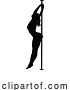 Vector Illustration of Pole Dancing Lady Silhouette by AtStockIllustration