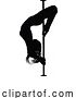 Vector Illustration of Pole Dancing Lady Silhouette by AtStockIllustration