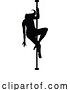 Vector Illustration of Pole Dancing Lady Silhouette by AtStockIllustration