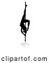 Vector Illustration of Pole Dancing Lady Silhouette, on a White Background by AtStockIllustration