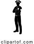 Vector Illustration of Policeman Person Silhouette Police Officer Guy by AtStockIllustration