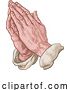 Vector Illustration of Praying Hands in Prayer Comic Book Pop Art by AtStockIllustration