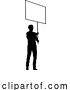 Vector Illustration of Protest Rally March Picket Sign Silhouette Person by AtStockIllustration