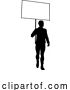 Vector Illustration of Protest Rally March Picket Sign Silhouette Person by AtStockIllustration