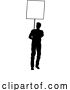 Vector Illustration of Protest Rally March Picket Sign Silhouette Person by AtStockIllustration