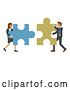 Vector Illustration of Puzzle Piece Jigsaw Characters Business Concept by AtStockIllustration