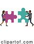 Vector Illustration of Puzzle Piece Jigsaw Characters Business Concept by AtStockIllustration