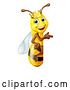 Vector Illustration of Queen Honey Bumble Bee Bumblebee in Crown by AtStockIllustration