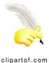Vector Illustration of Quill Feather Ink Pen Hand Emoji Icon by AtStockIllustration