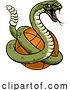 Vector Illustration of Rattlesnake Basketball Animal Sports Team Mascot by AtStockIllustration