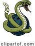 Vector Illustration of Rattlesnake Bowling Ball Animal Sports Team Mascot by AtStockIllustration