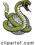 Vector Illustration of Rattlesnake Golf Ball Sports Team Mascot by AtStockIllustration