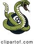 Vector Illustration of Rattlesnake Snake Pool 8 Ball Billiards Mascot by AtStockIllustration