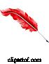 Vector Illustration of Red Plume Feather Quill Pen by AtStockIllustration