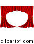 Vector Illustration of Red Velvet Theatre Curtains Swept to the Side by AtStockIllustration