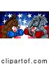 Vector Illustration of Republican Democrat Elephant Donkey Election by AtStockIllustration