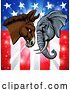 Vector Illustration of Republican Democrat Elephant Donkey Election by AtStockIllustration