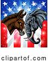 Vector Illustration of Republican Democrat Elephant Donkey Party Politics by AtStockIllustration