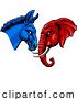 Vector Illustration of Republican Democrat Elephant Donkey Party Politics by AtStockIllustration