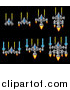 Vector Illustration of Retro 8 Bit Pixel Art Video Game Styled Spaceships on Black by AtStockIllustration