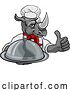 Vector Illustration of Rhino Chef Mascot Sign Character by AtStockIllustration