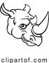 Vector Illustration of Rhino Mascot Cute Happy Character by AtStockIllustration