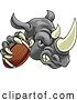 Vector Illustration of Rhino Rhinoceros Football Sports Mascot by AtStockIllustration