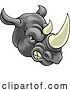 Vector Illustration of Rhino Rhinoceros Mean Angry Sports Mascot by AtStockIllustration