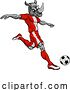Vector Illustration of Rhino Soccer Football Player Animal Sports Mascot by AtStockIllustration