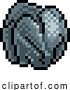 Vector Illustration of Rock Stone Boulder Pixel Art Eight Bit Game Icon by AtStockIllustration