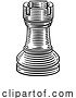 Vector Illustration of Rook Chess Piece Vintage Woodcut Style Concept by AtStockIllustration