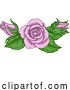Vector Illustration of Rose Flower Design Woodcut Vintage Retro Style by AtStockIllustration