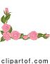Vector Illustration of Roses Woodcut Vintage Style Flower Corner Design by AtStockIllustration