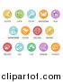 Vector Illustration of Round White and Colored Icons of the 8 FDA Major Allergens by AtStockIllustration