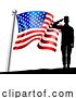 Vector Illustration of Saluting Soldier Patriotic American Flag Design by AtStockIllustration