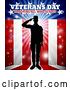 Vector Illustration of Saluting Soldier Patriotic Veterans Day Design by AtStockIllustration