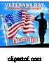 Vector Illustration of Saluting Soldier Veterans Day American Flag by AtStockIllustration