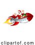Vector Illustration of Santa Christmas Space Rocket Sled Ship Sleigh by AtStockIllustration
