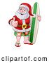 Vector Illustration of Santa Claus Surf Christmas by AtStockIllustration