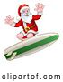 Vector Illustration of Santa Claus Surfing Christmas by AtStockIllustration
