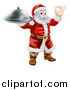 Vector Illustration of Santa Gesturing Ok and Holding a Cloche by AtStockIllustration