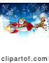 Vector Illustration of Santa Sleigh Rocket Christmas Background by AtStockIllustration