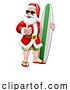 Vector Illustration of Santa Surfing Shades Surfboard Christmas by AtStockIllustration