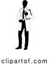 Vector Illustration of Scientist Engineer Survey Clipboard Guy Silhouette by AtStockIllustration